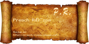 Presch Rózsa névjegykártya