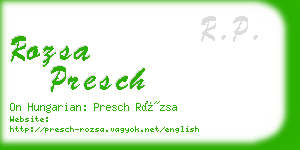 rozsa presch business card